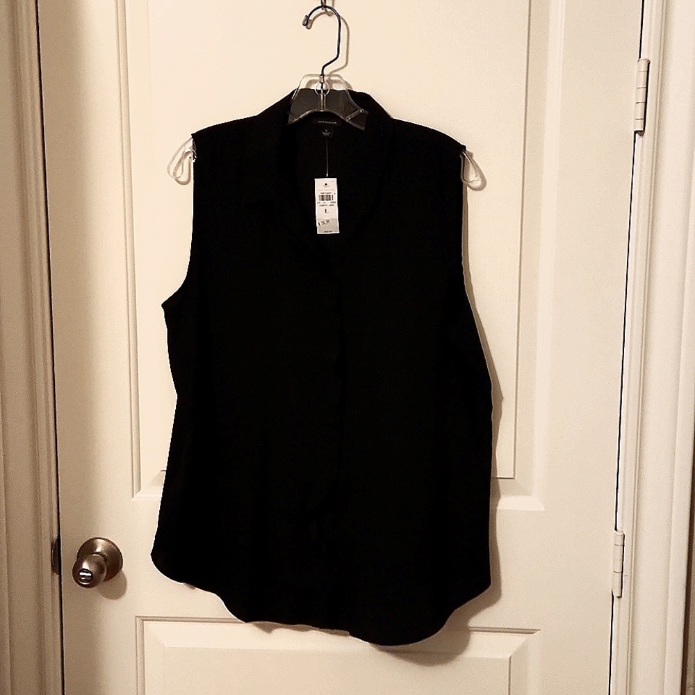 Black sleeveless Ann Taylor blouse